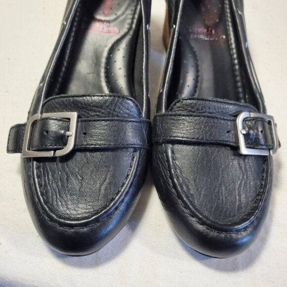 Rockport Adiprene Buckled Black Leather Loafer Block Heel Size Us 6.5 - Picture 12 of 15